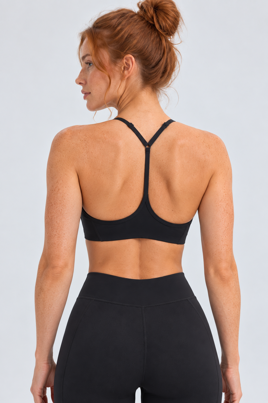 HISS Breathable Sports Bra in Black — back view